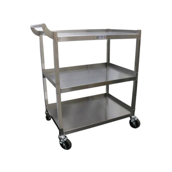Gsw Stainless Steel Solid 1-Inch Tubular Utility Cart with 5-Inch Swivel Casters, NSF Approved C-32K - main